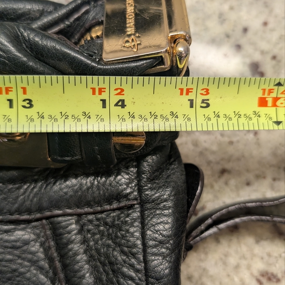 B. Makowsky *vintage* Black Leather Shoulder Bag - Picture 10 of 12